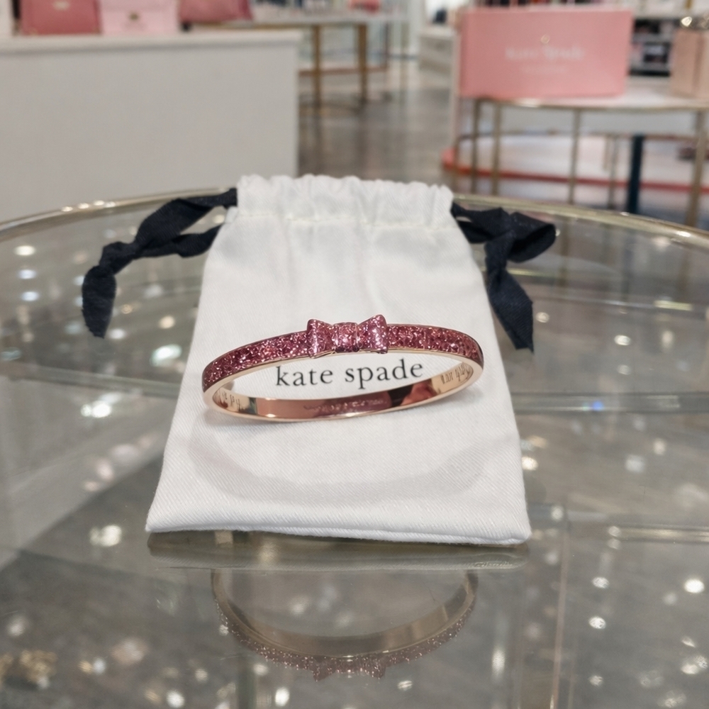 Rose Gold Glitter Bow Bangle | Kate Spade New York | Sparkly | Gift Ready